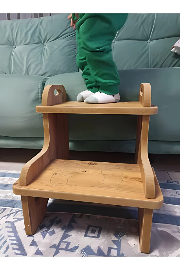 Ahşap Basamak Tabure Çocuk Banyo Wc Lavabo Merdiven Yükseltici